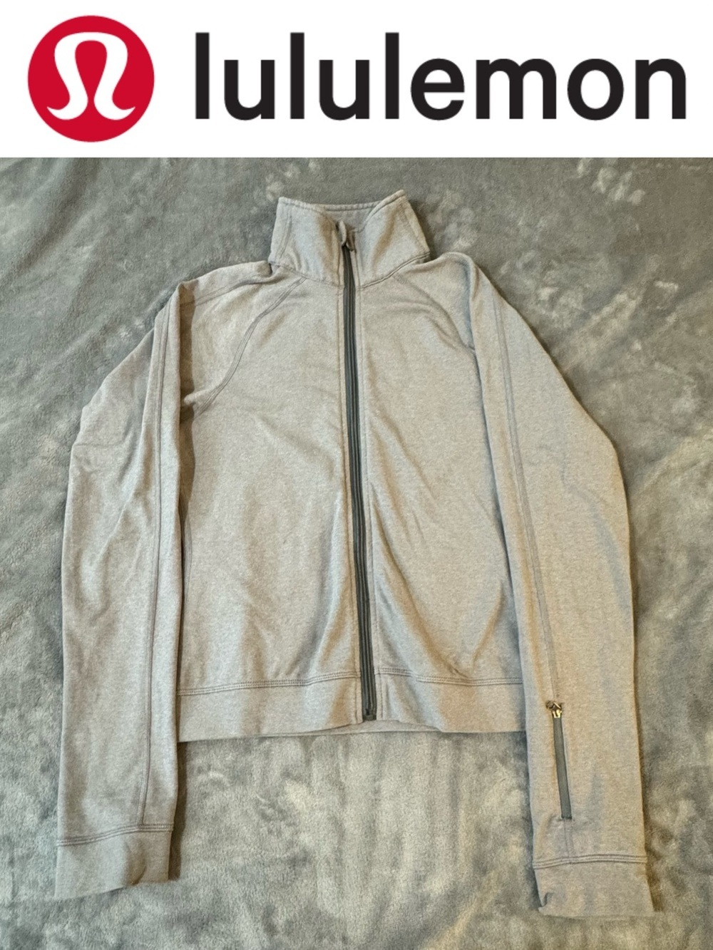 lululemon athletica Light Gray Full-Zip Bomber Jacket

#182